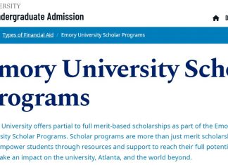 Emory University Undergraduate Scholarships 2025