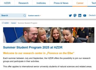 HZDR Summer Student Program 2025 in Germany