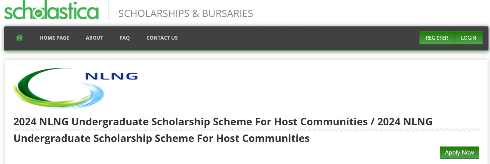 NLNG Undergraduate Scholarship Scheme