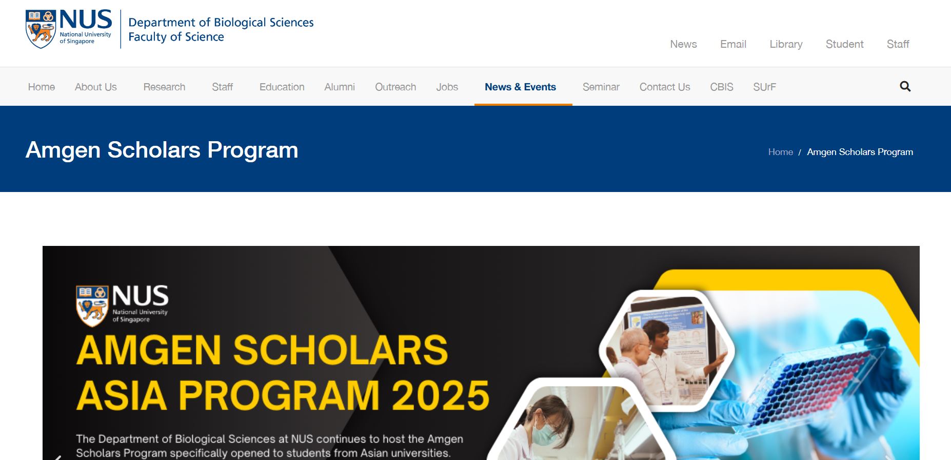 NUS Amgen Scholars Program 2025 