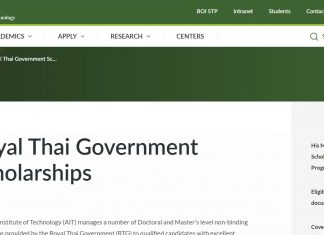 Royal Thai Government Scholarships 2025