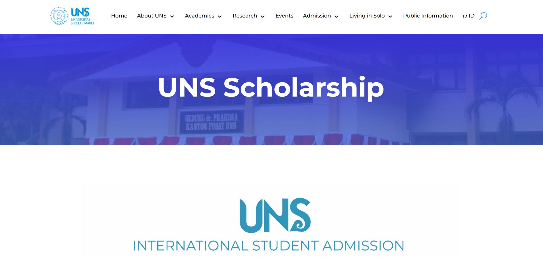 UNS Scholarship for Students 2025 in Indonesia