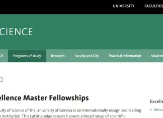 University of Geneva Excellence Masters Scholarship 2025