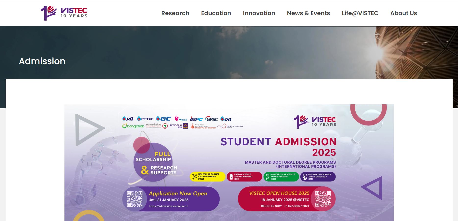 VISTEC Scholarship 2025 in Thailand