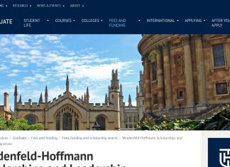 Weidenfeld-Hoffmann Scholarships 2025