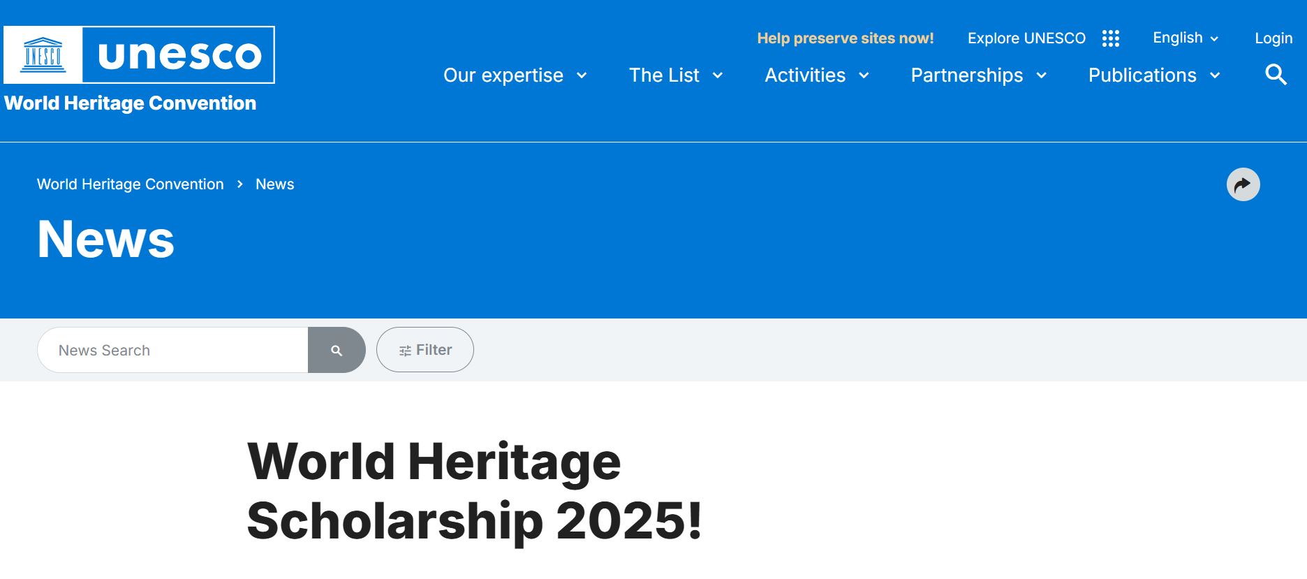 UNESCO World Heritage Residence Scholarship 2025 in Sweden