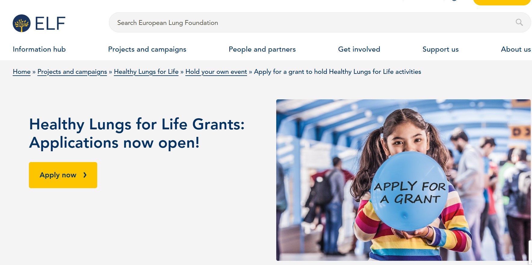 ELF Healthy Lungs for Life Grants 2025 