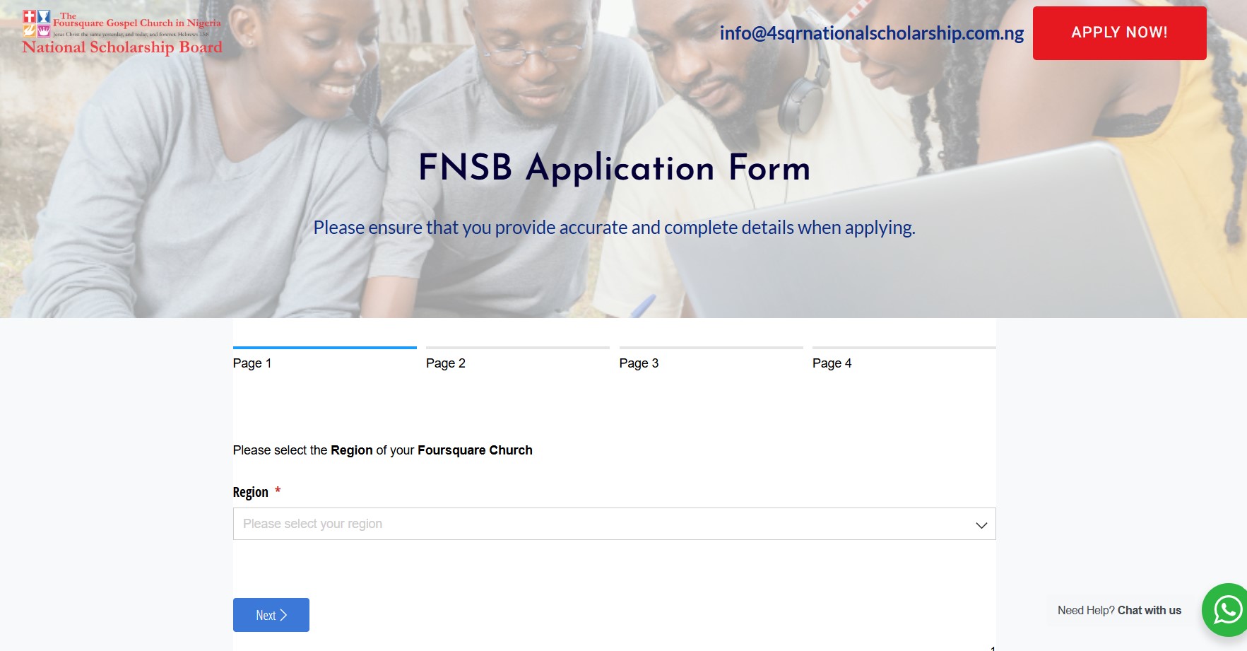 Foursquare National Scholarship 2025