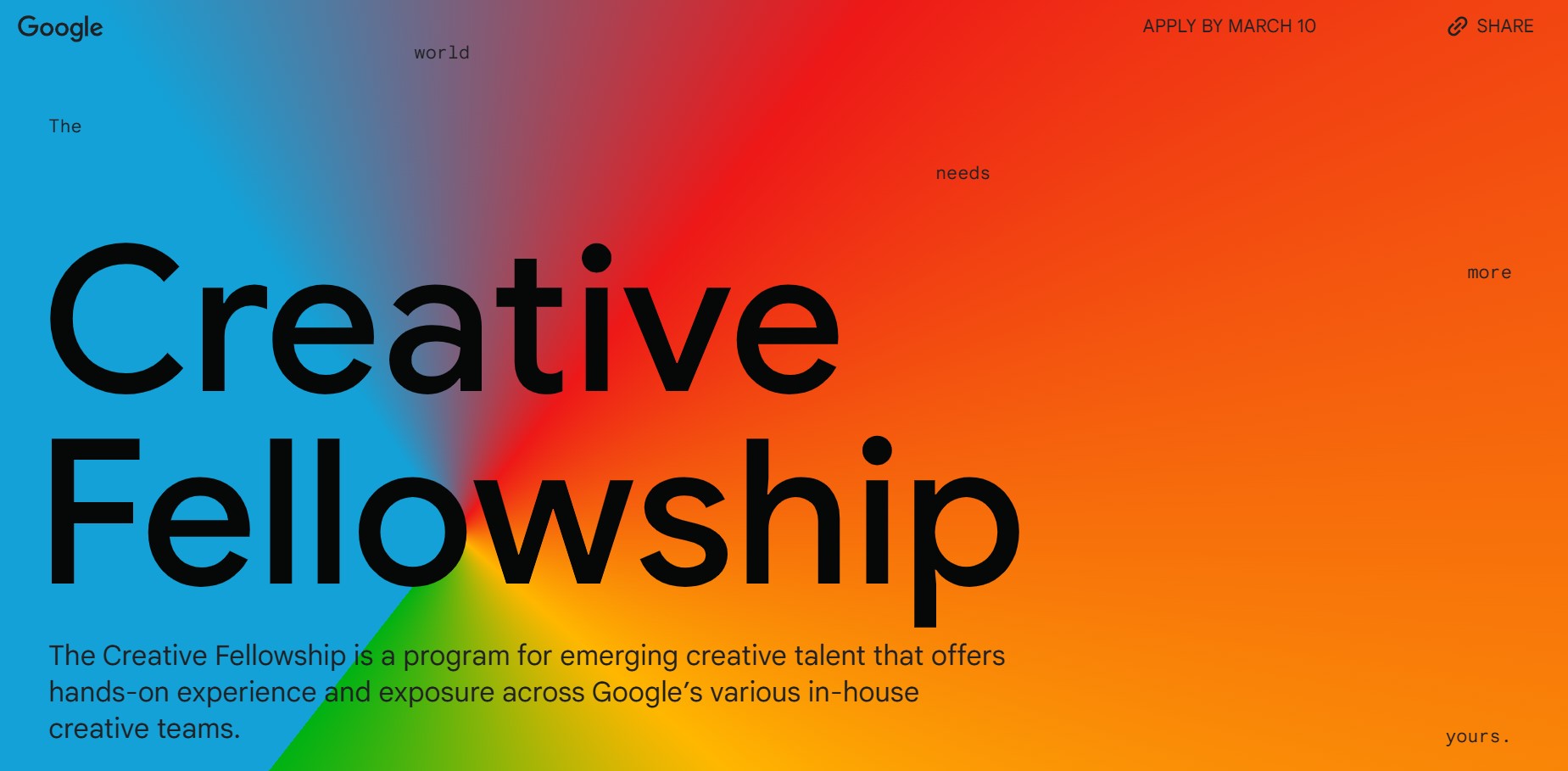 Google Creative Fellowship