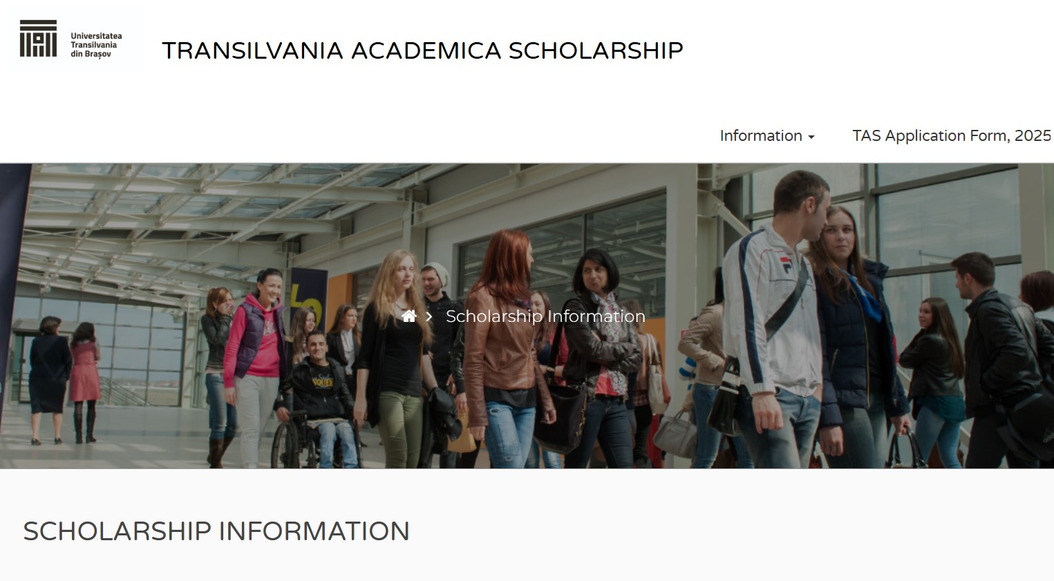 Transilvania Academica Scholarship (TAS) in Romania 2025