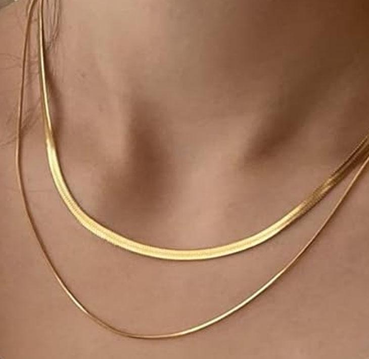 CHESKY 14K Gold/Silver Plated Snake Chain Necklace