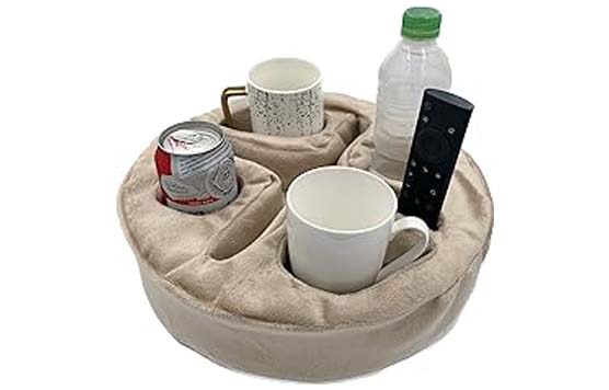 Couch and Bed Cup Holder Pillow