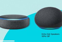 Echo Dot Speakers 50% Off