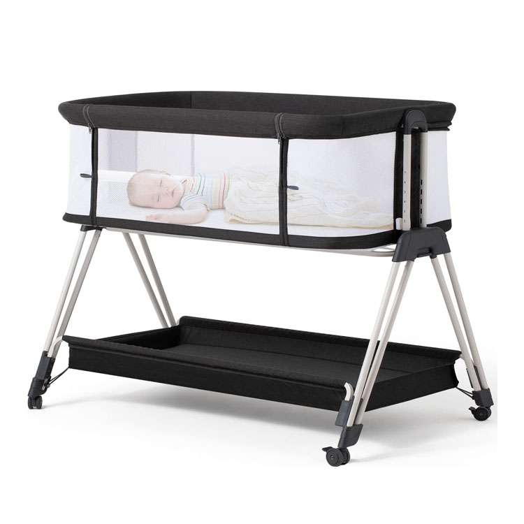 Fodoss Baby Bassinet Bedside Sleeper with Wheels and Storage Tray