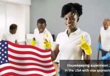 Housekeeping supervision Job in the USA with visa sponsorship