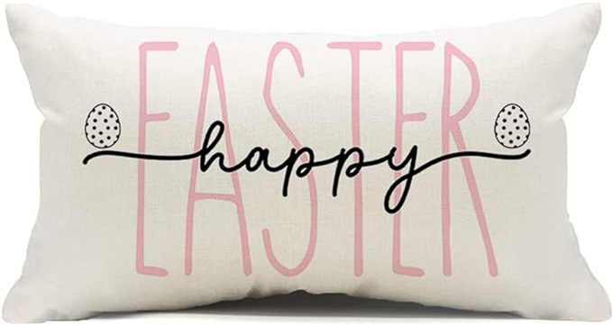 Kithomer Green Happy Easter Spring Decorations Pillow Cover