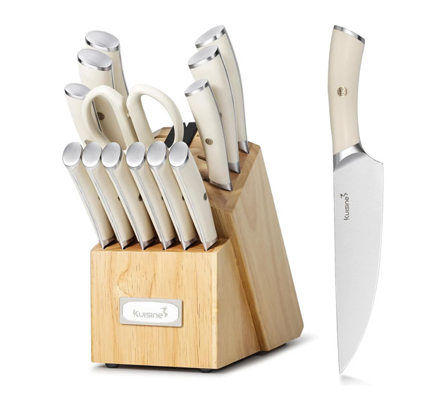 Kuisine Kitchen Chef's Knife Block Utensils Set