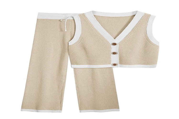 LILLUSORY 2 Piece Knit Women's Vest Sweatsuit Set