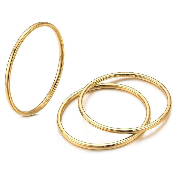 NOKMIT 1mm 14K Gold Filled Rings