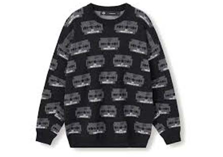 Pre-Loved Men's AW21 GU Razor Print Jacquard Sweater
