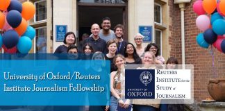 University of Oxford/Reuters Institute Journalism Fellowship 2024