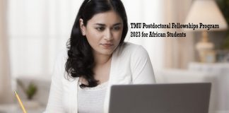TMU Postdoctoral Fellowships Program 2023 for African Students