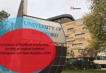University of Bradford Scholarship for MSc in Applied Artificial Intelligence and Data Analytics 2024