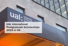 UAL International Postgraduate Scholarships 2023 in UK
