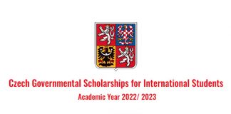 Czech Government Scholarship 2022/2023