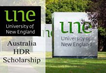 University of New England Australia HDR Scholarship