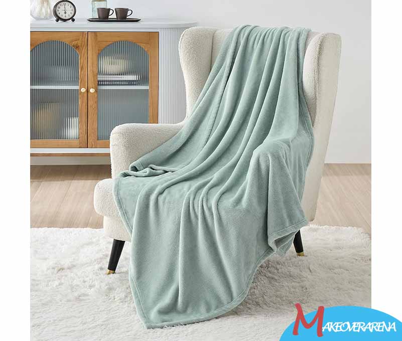 Bedsure Sage Green Fleece Blanket 50x70 Blanket Linen